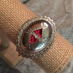 Concho bracelet adjustable in red NWT